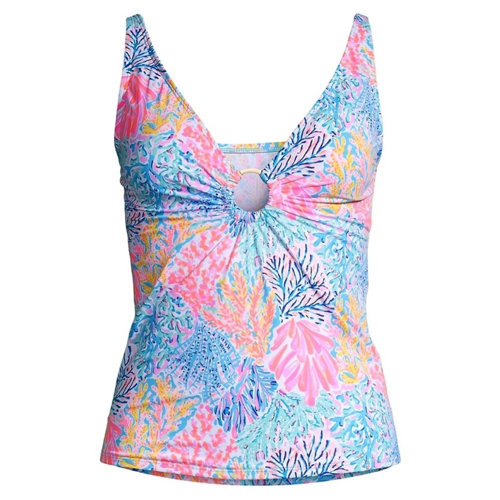 NWT Lilly Pulitzer Tankini Top, Multi Splashdance- Size 8